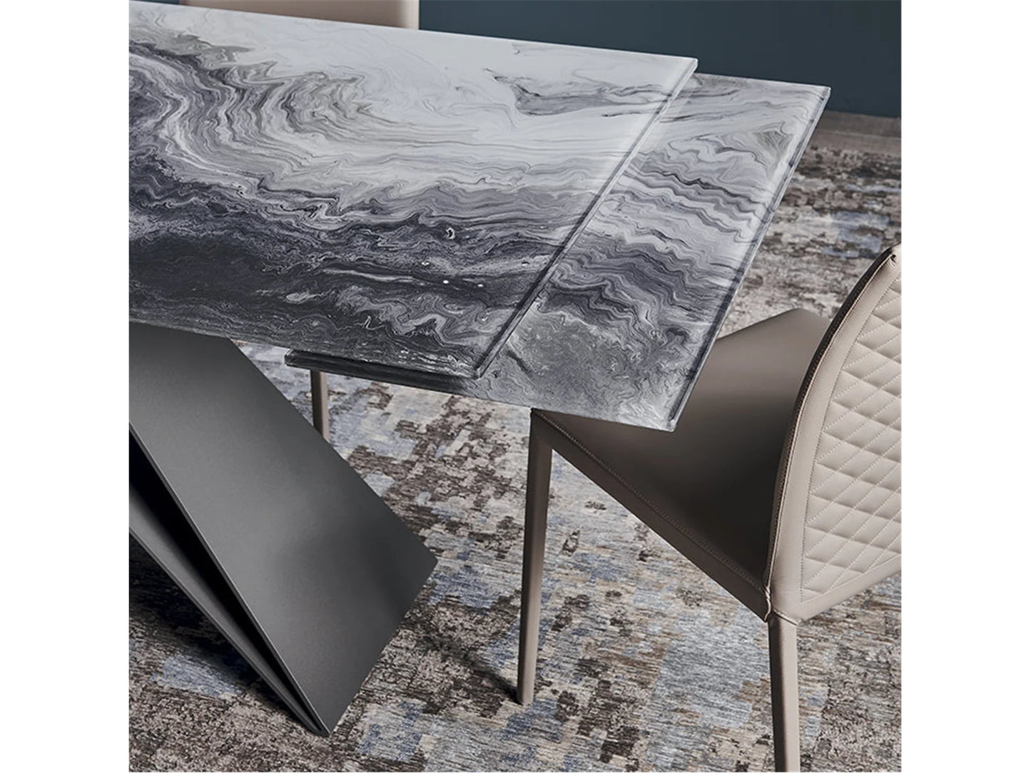 Luxury Modern Premier CrystalArt Dining Table European Style for Villa