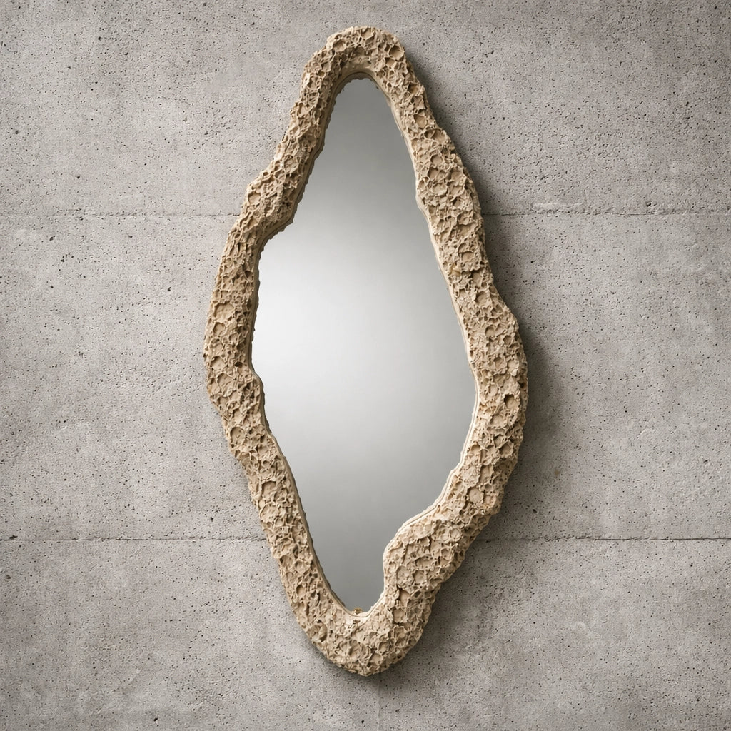 Luxury Modern Rift Opening Calcite Mirror European Style for Villa