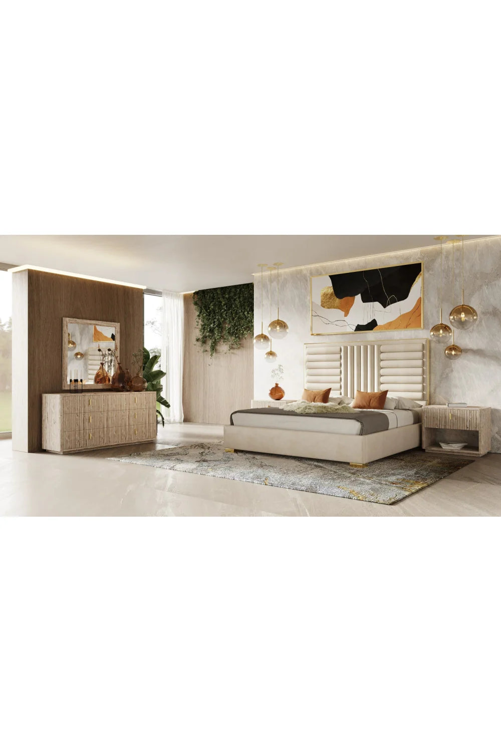 Luxury Modern Roma Travertine Nightstand European Style for Villa