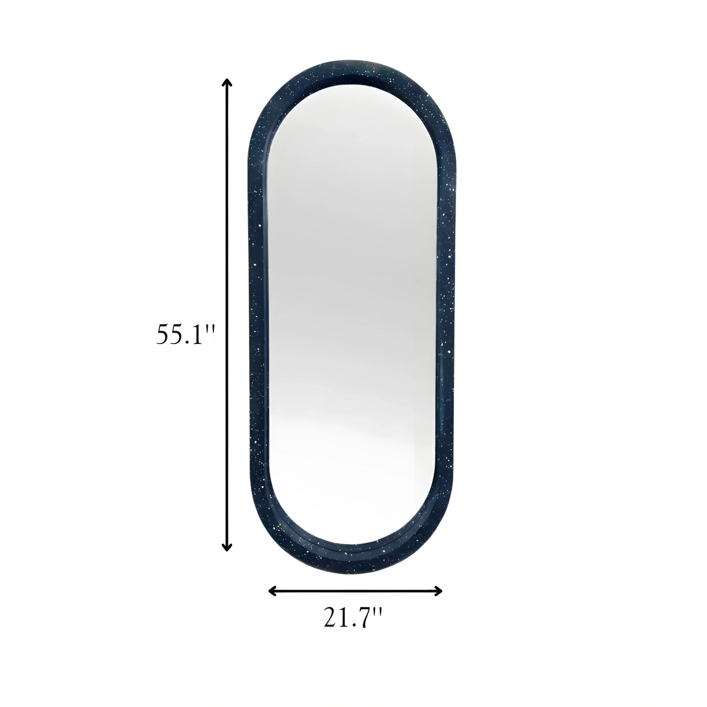 Luxury Modern Speckled Blue Pill Mirror European Style for Villa