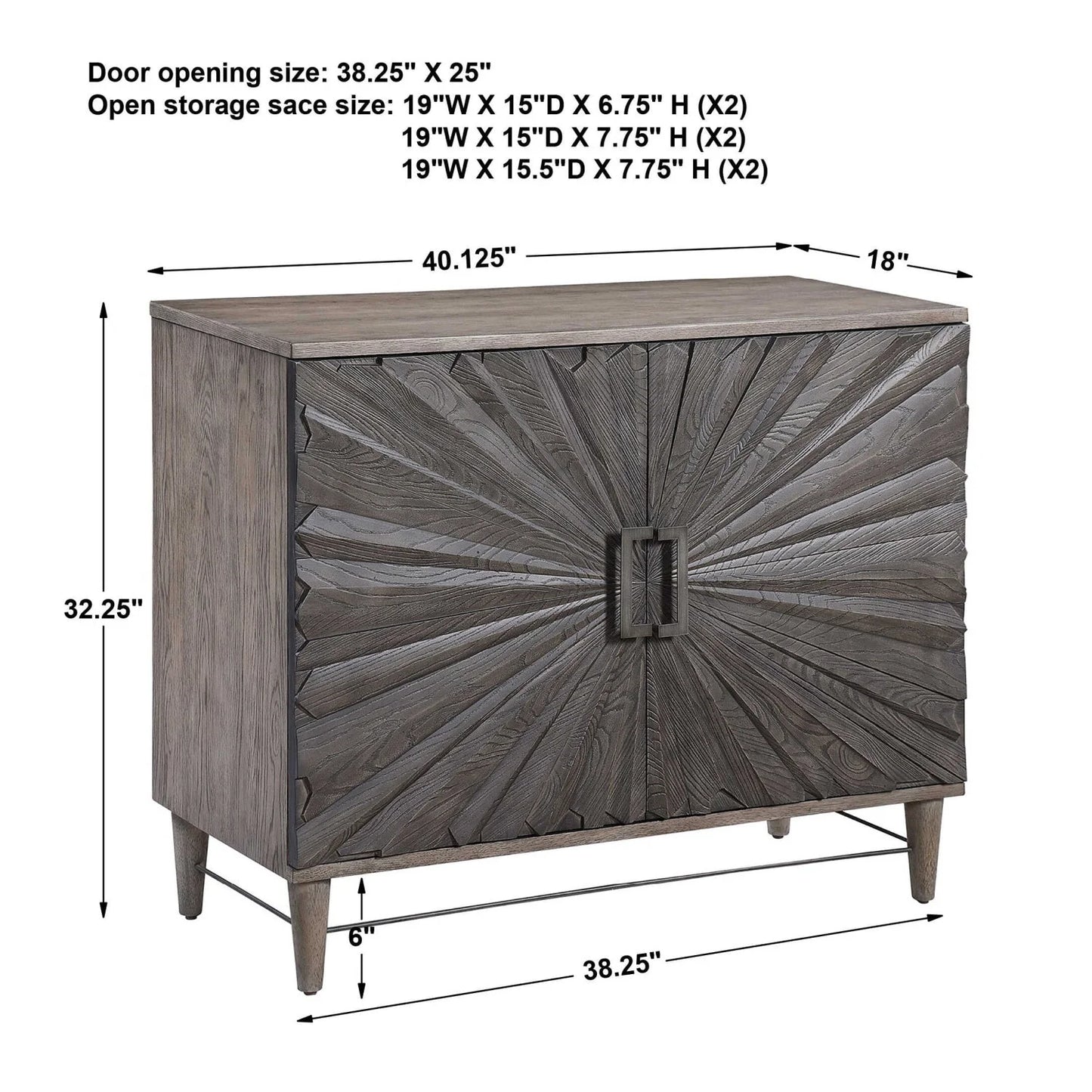 Luxury Modern Starburst Oak Veneer Cabinet European Style for Villa