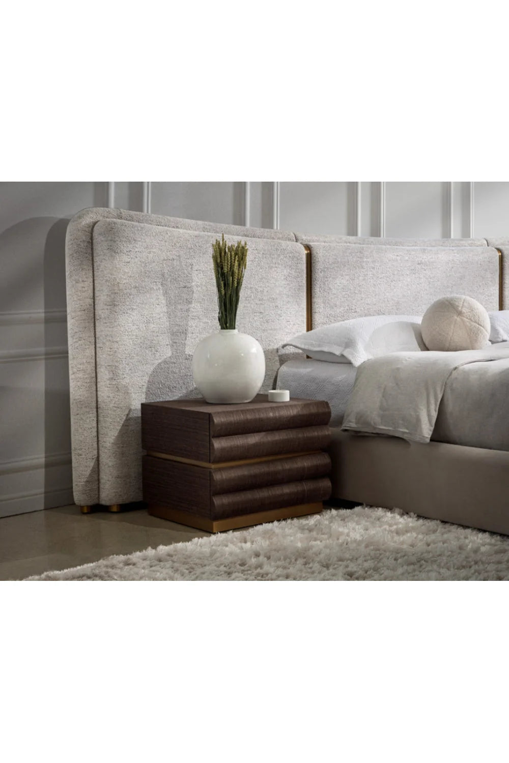 Luxury Modern Subira 2-Drawer Nightstand European Style for Villa