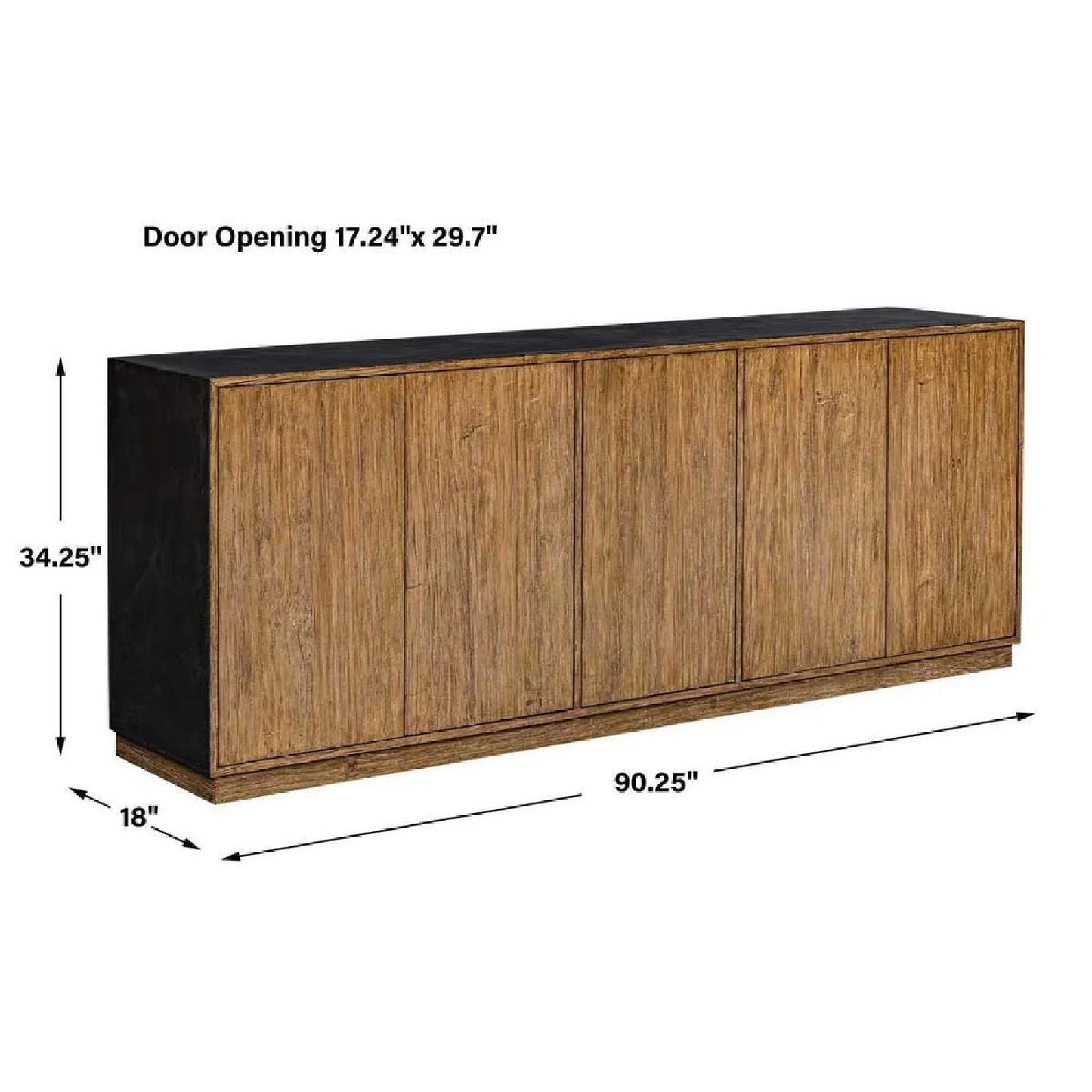 Luxury Modern Teak Wood 5-Door Cabinet European Style for Villa