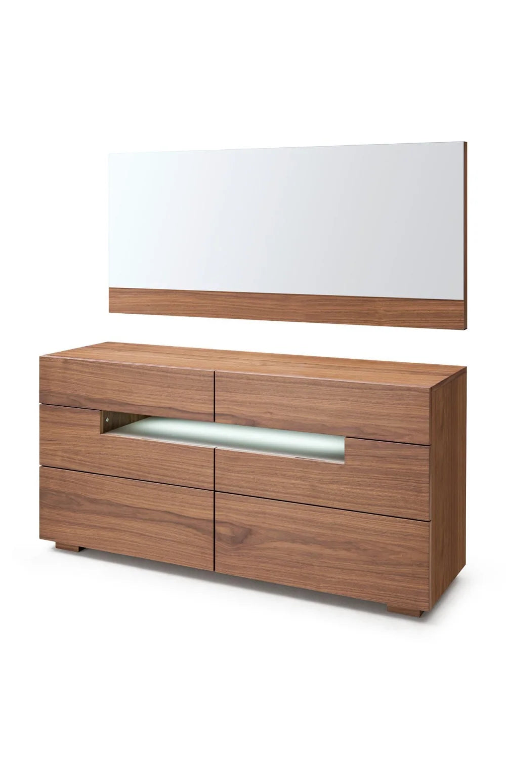 Luxury Modern Walnut LED Dresser European Style for Villa