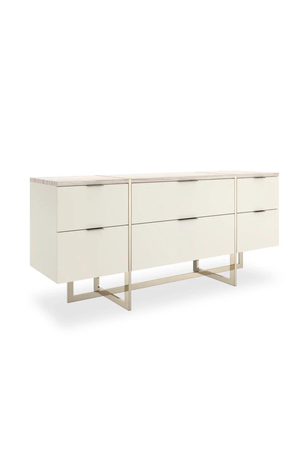 Luxury Modern White 6-Drawer Dresser European Style for Villa