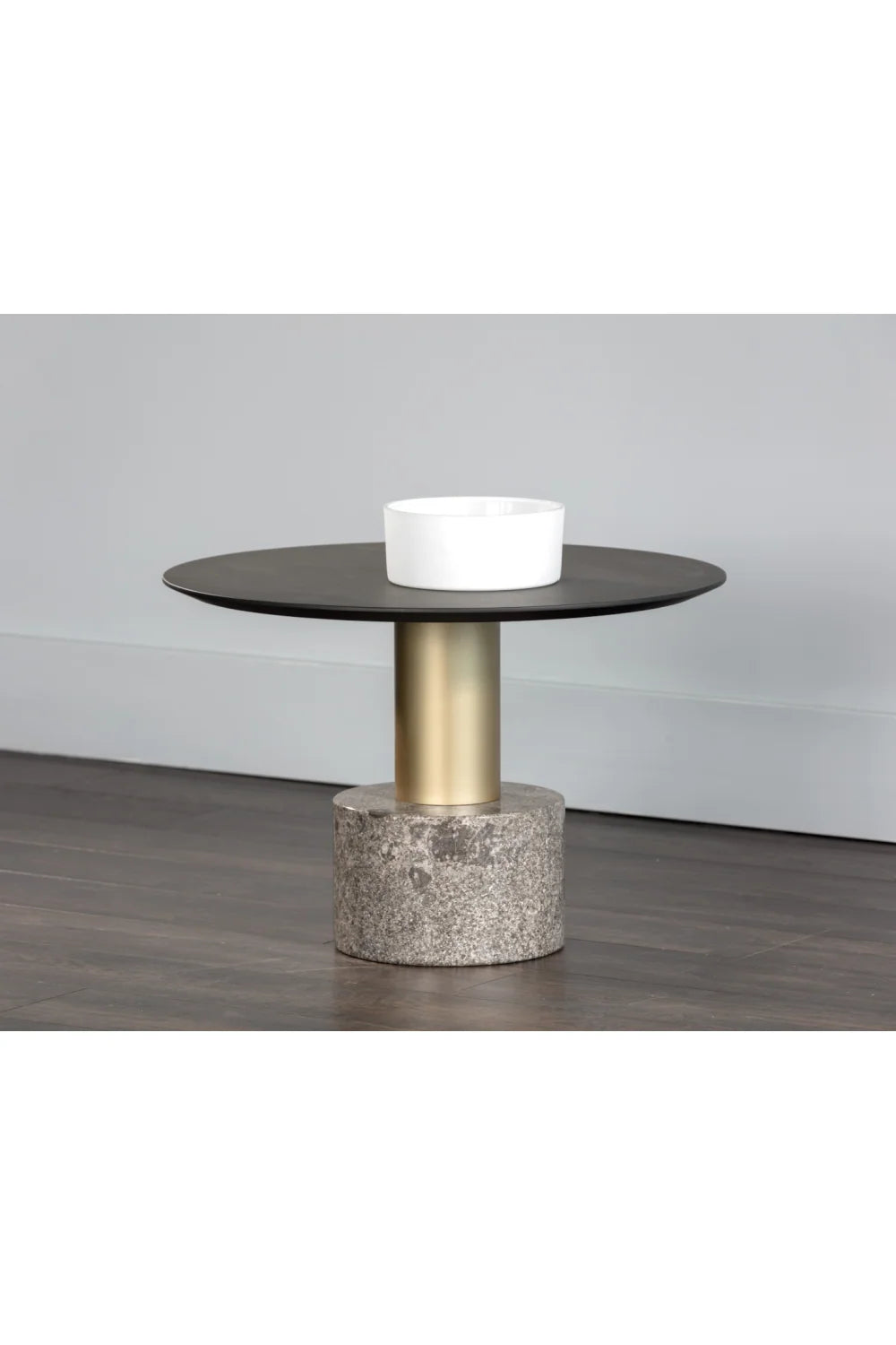 Luxury Monaco Black Oak Round Coffee Table Modern Italian Style for Villa
