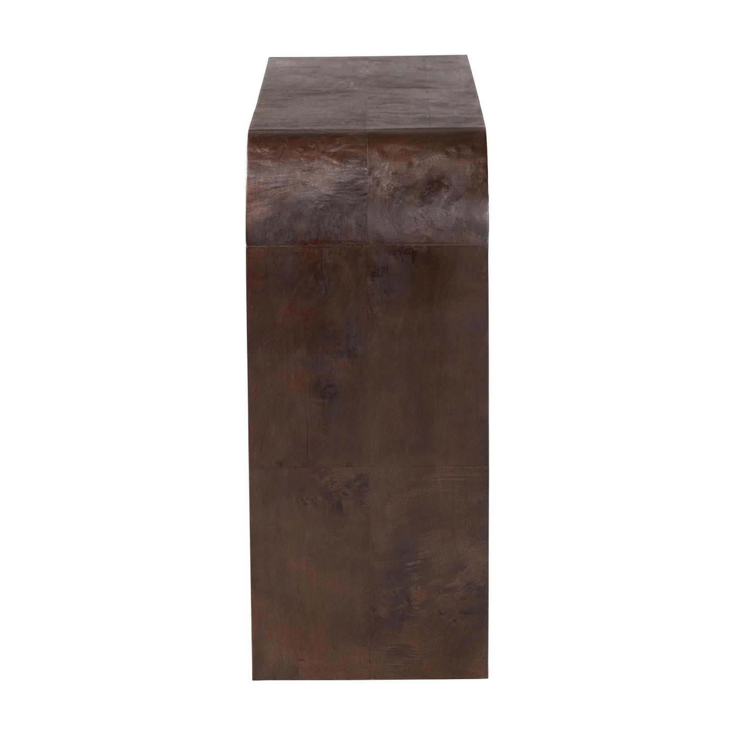 Luxury Natural Burl Wood Waterfall Console Table Modern Italian Style for Villa