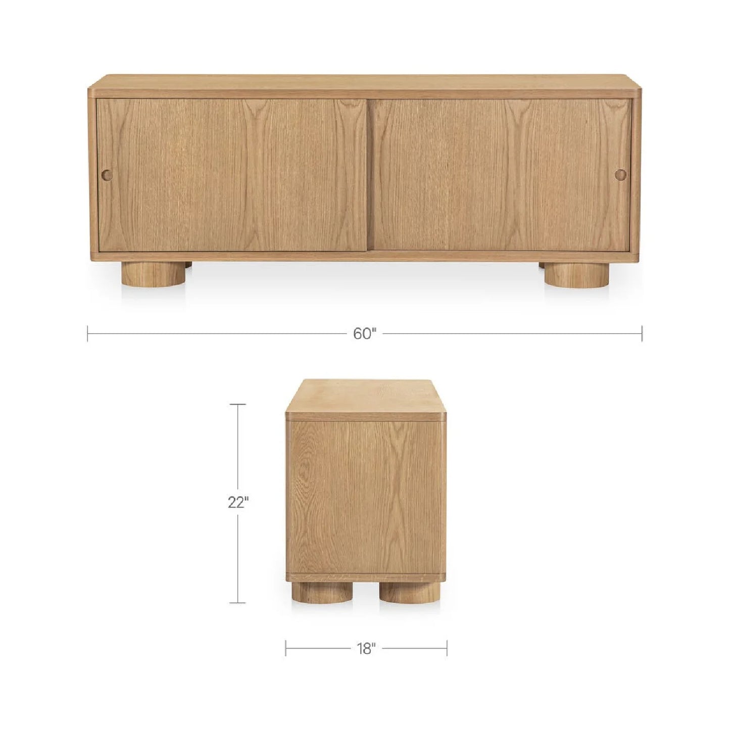 Luxury Oak Sliding Door TV Stand Modern Italian Style for Villa