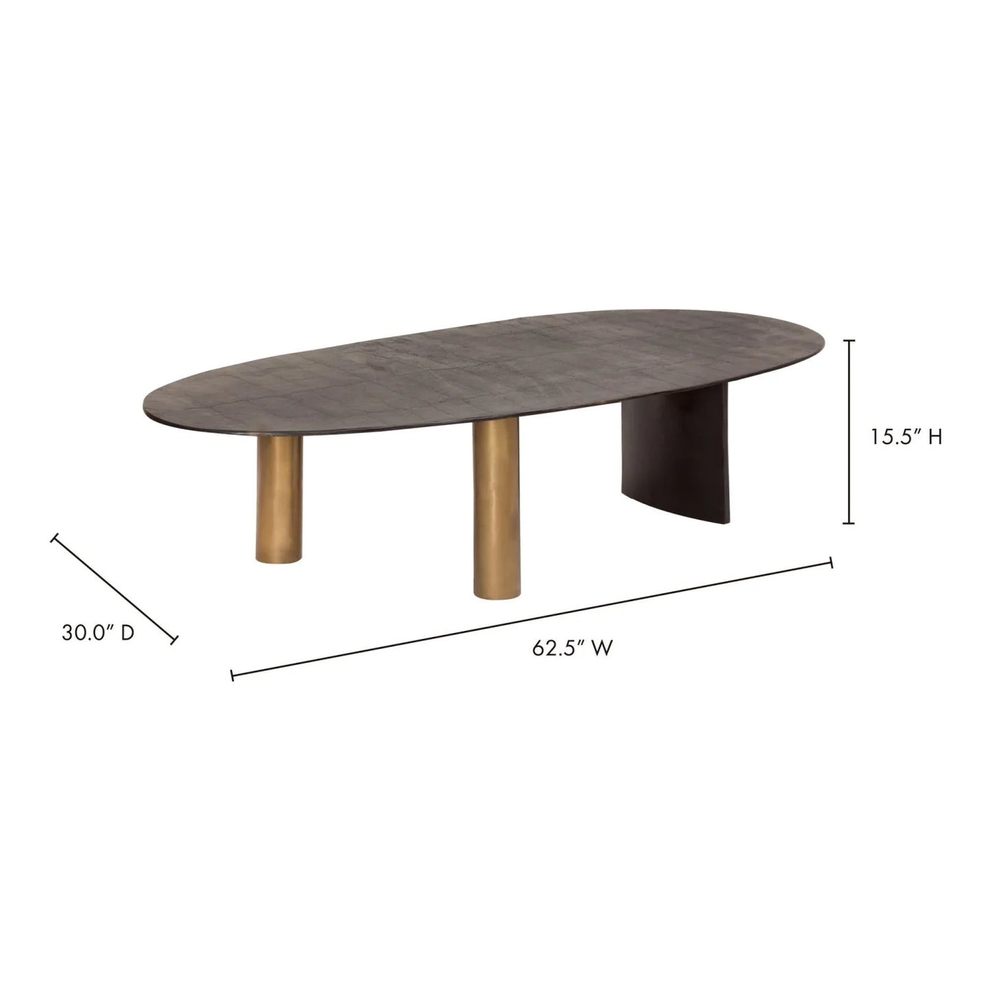 Luxury Oval Aluminum Coffee Table Modern Italian Style for Villa