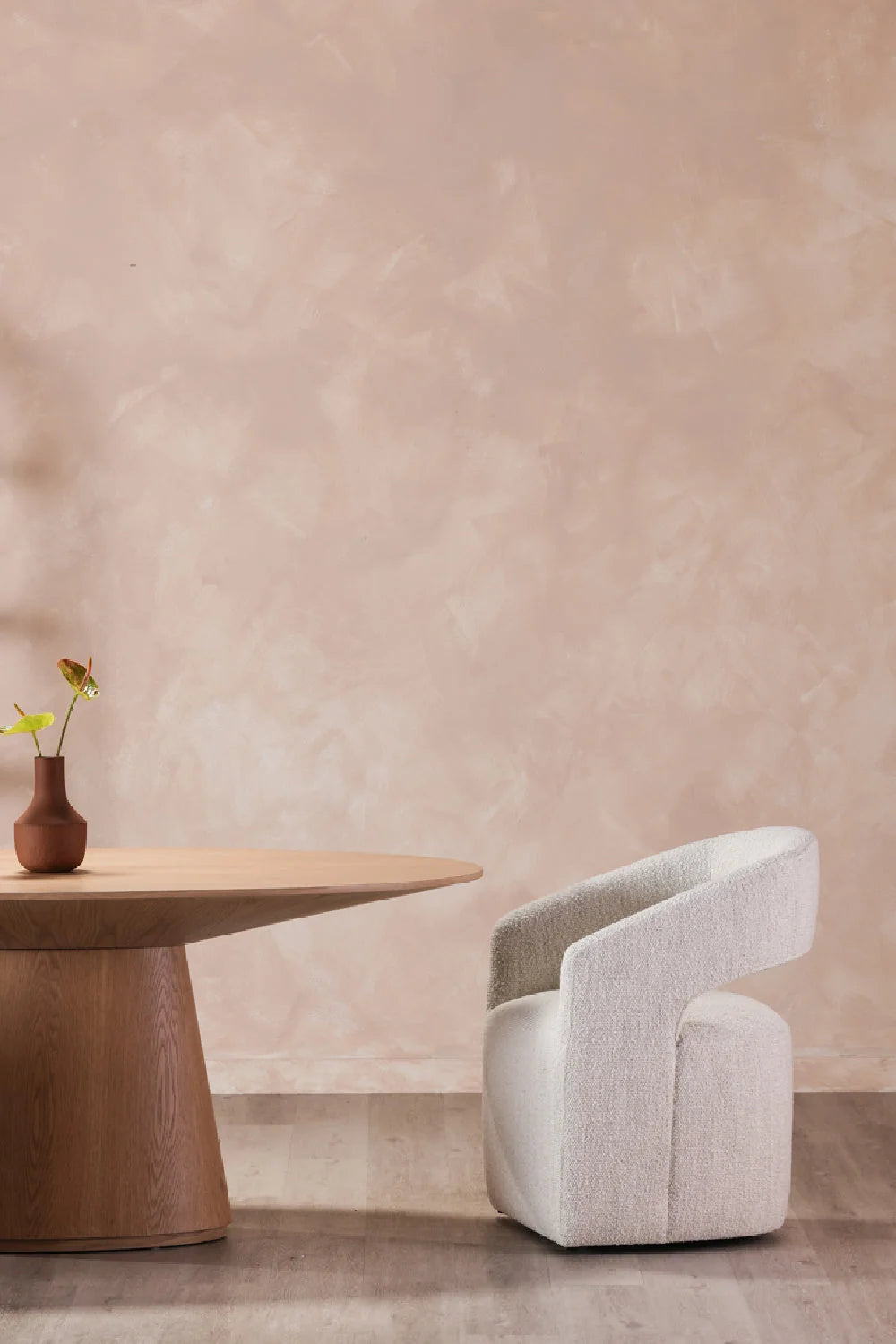 Luxury Oval Natural Oak Dining Table Modern Italian Style for Villa
