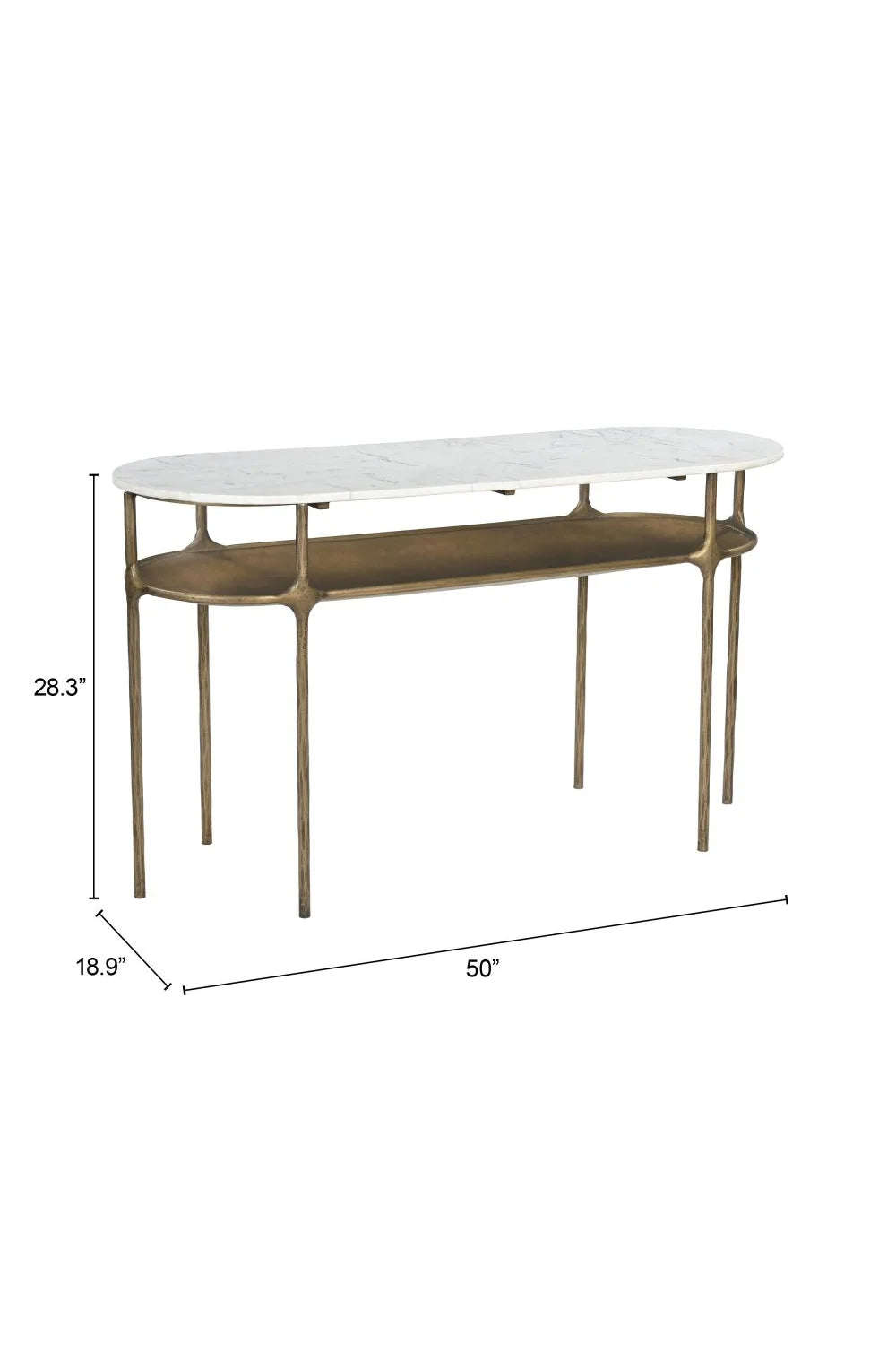 Luxury Oval White Marble Console Table Modern Italian Style for Villa