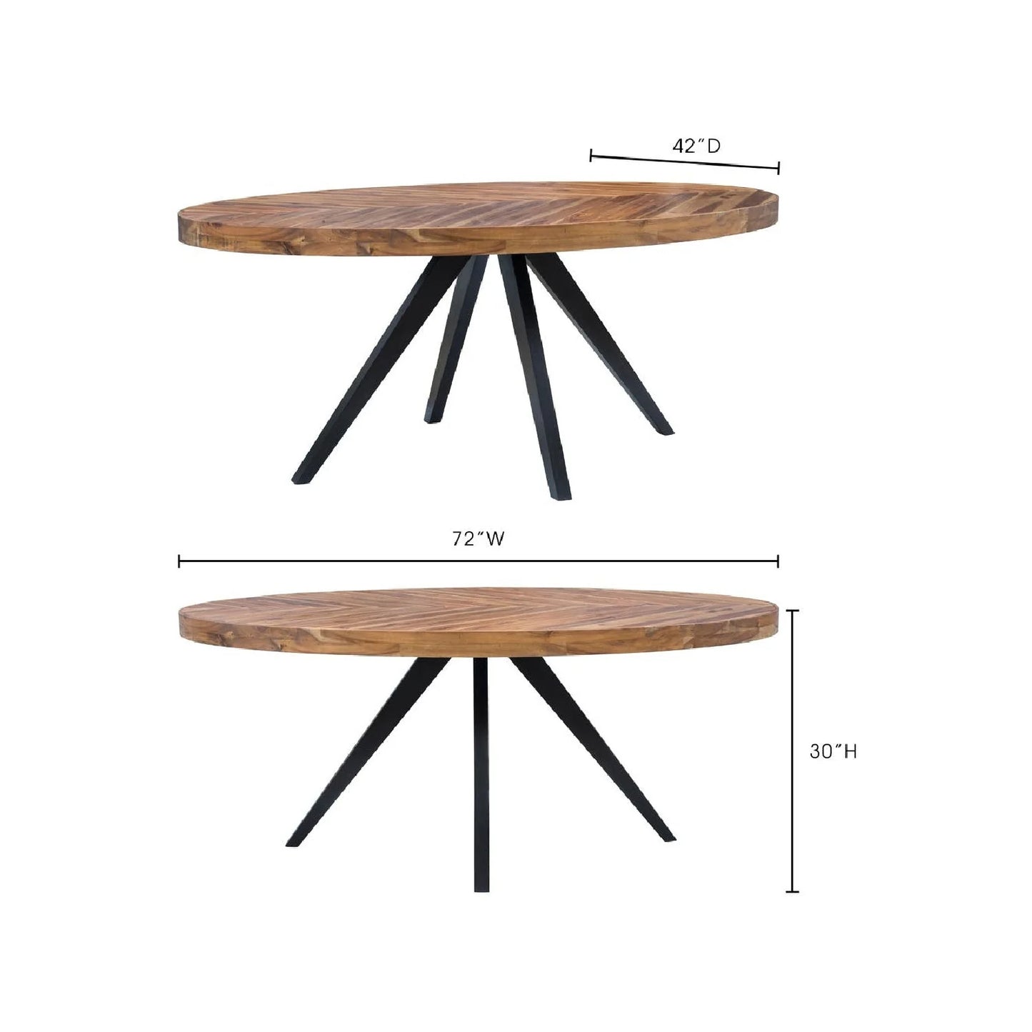 Luxury Parq Parquet Wooden Dining Table Modern Italian Style for Villa