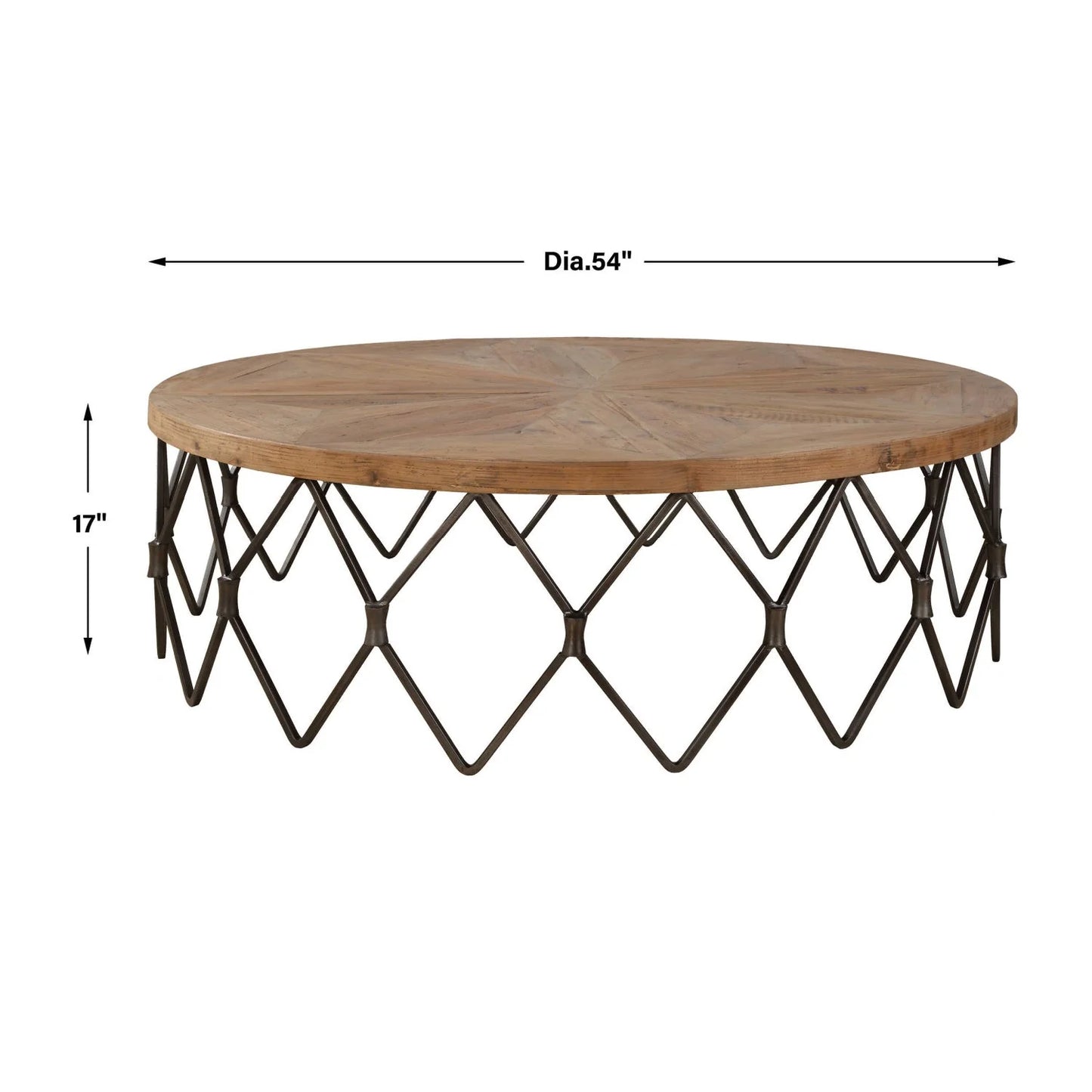 Luxury Parquet Wood Round Coffee Table Modern Italian Style for Villa