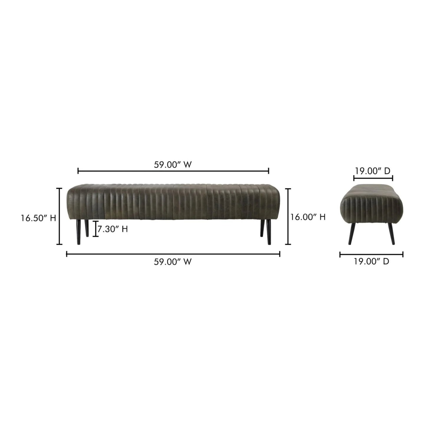 Luxury Quilted Leather Bench European Style for Villa