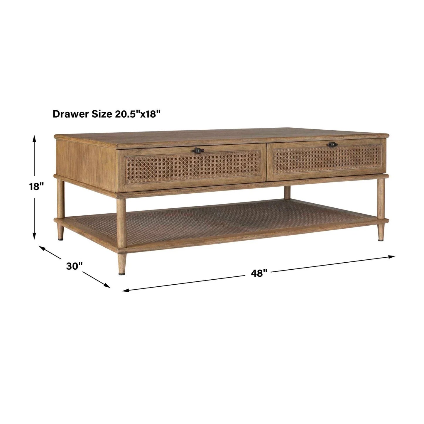 Luxury Rattan Cane Coffee Table Modern Italian Style for Villa