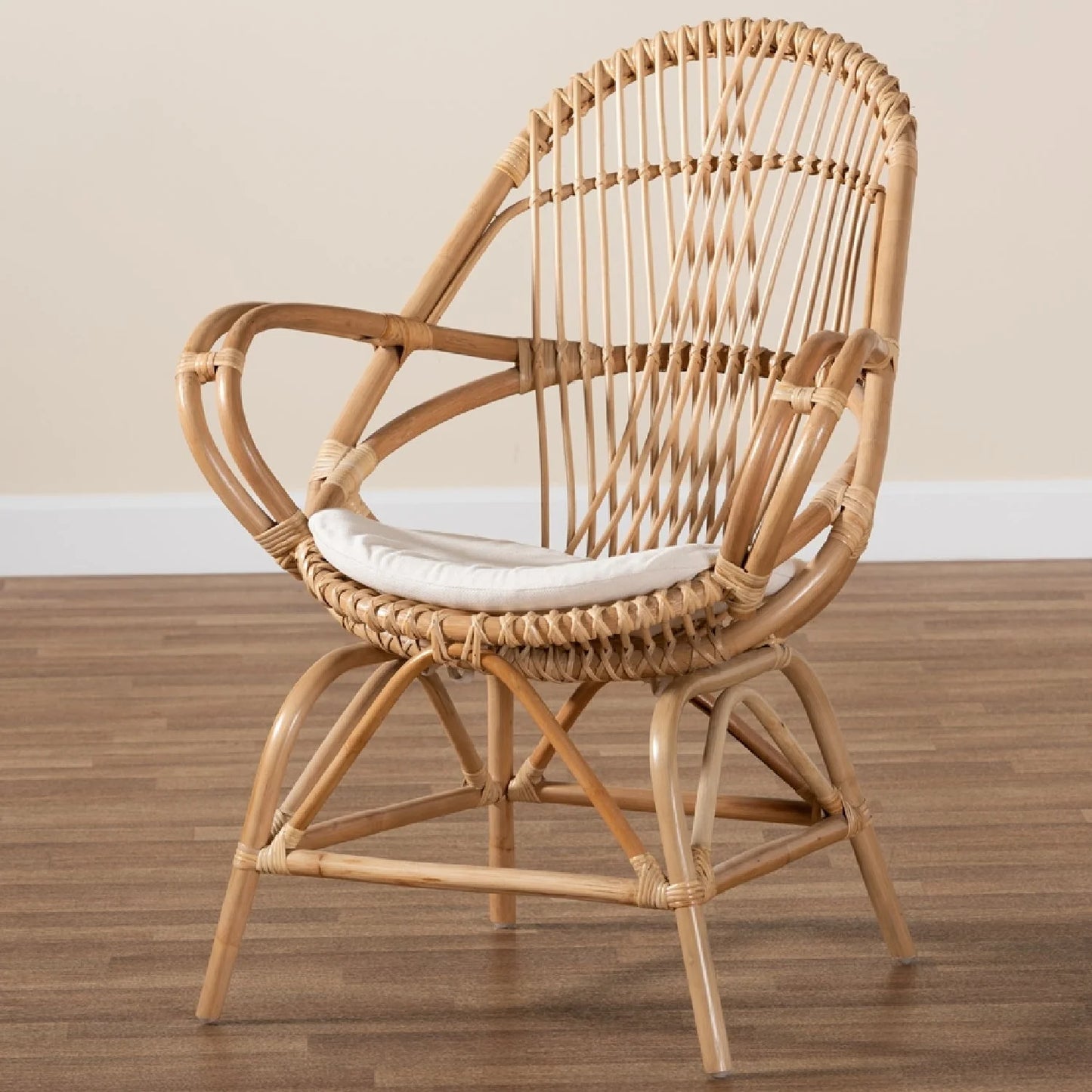 Luxury Rattan Woven Accent Chair Modern Italian Style for Villa