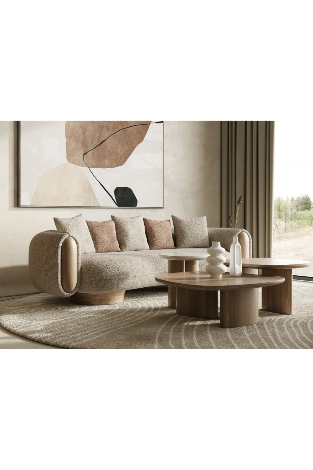 Luxury Raywood Multicolored Boucle Sofa Modern Italian Style for Villa