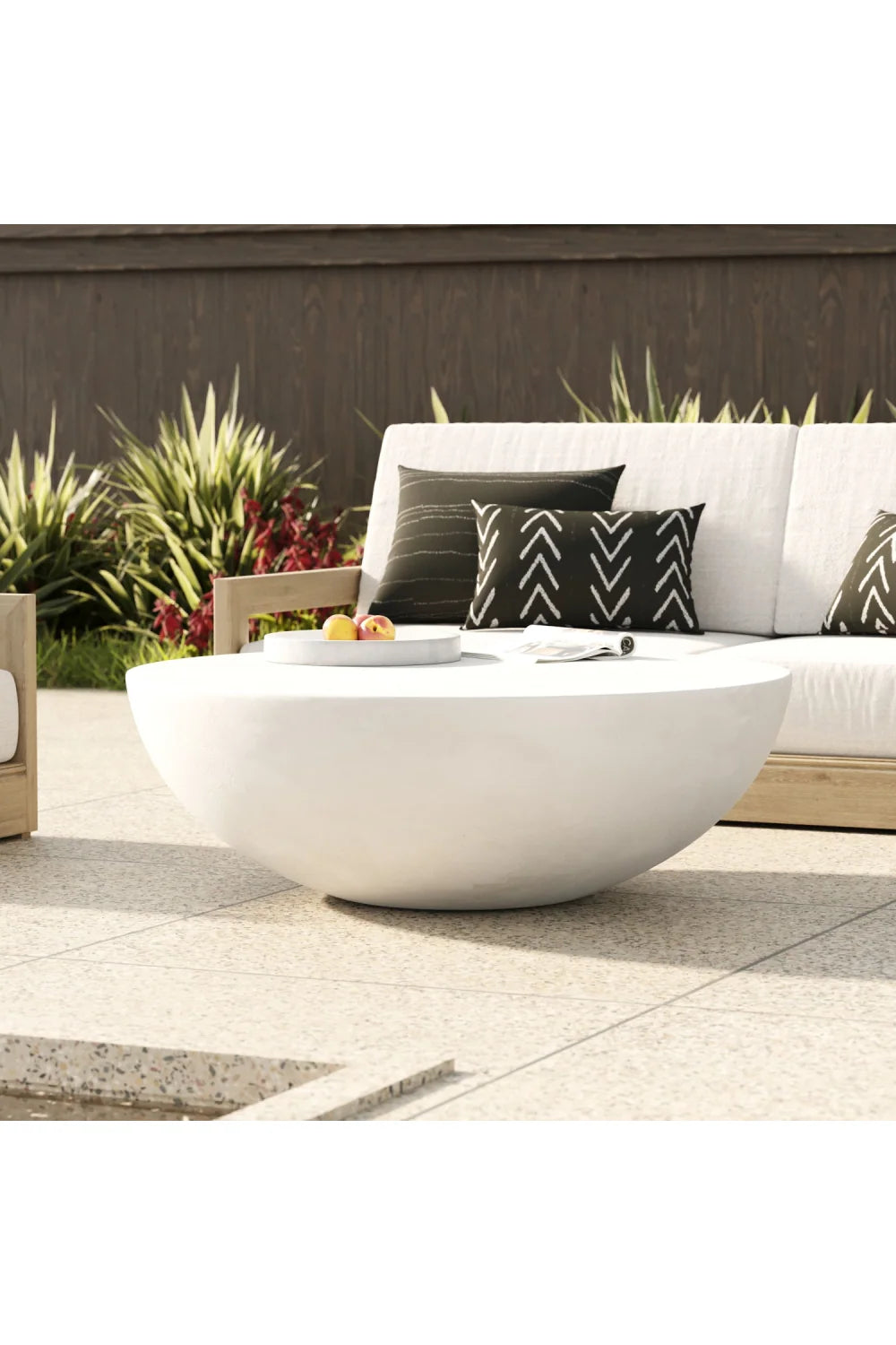 Luxury Round Concrete Coffee Table Modern Italian Style for Villa
