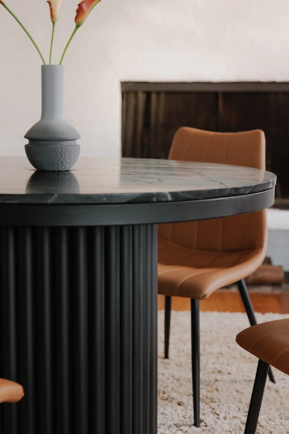 Luxury Round Marble Dining Table Modern Italian Style for Villa