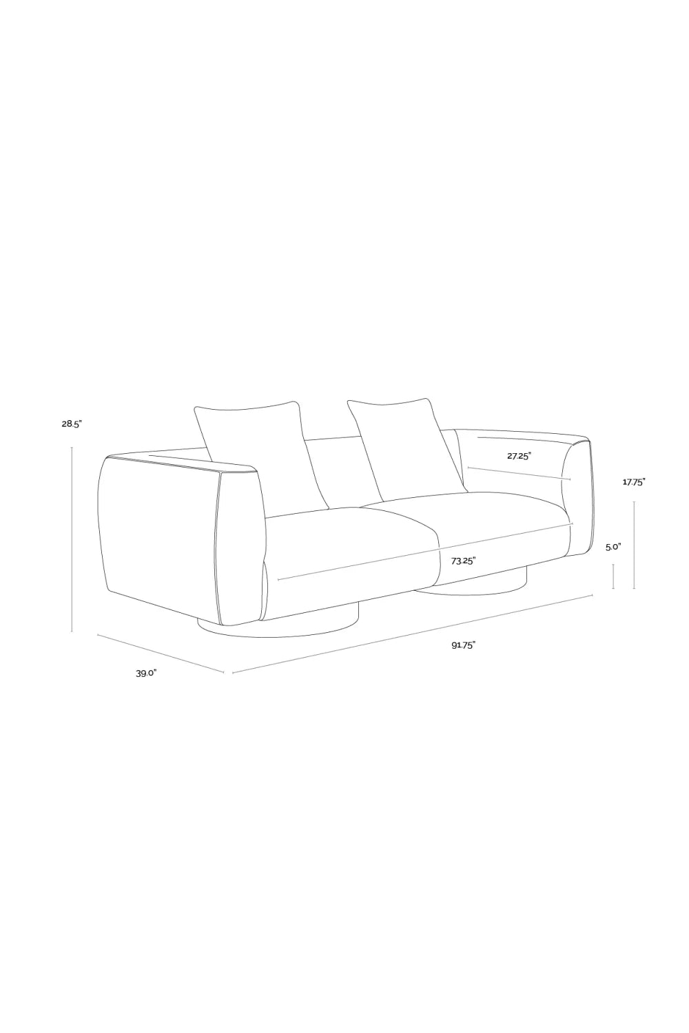 Luxury Round Oak Base Sofa Modern Italian Style for Villa