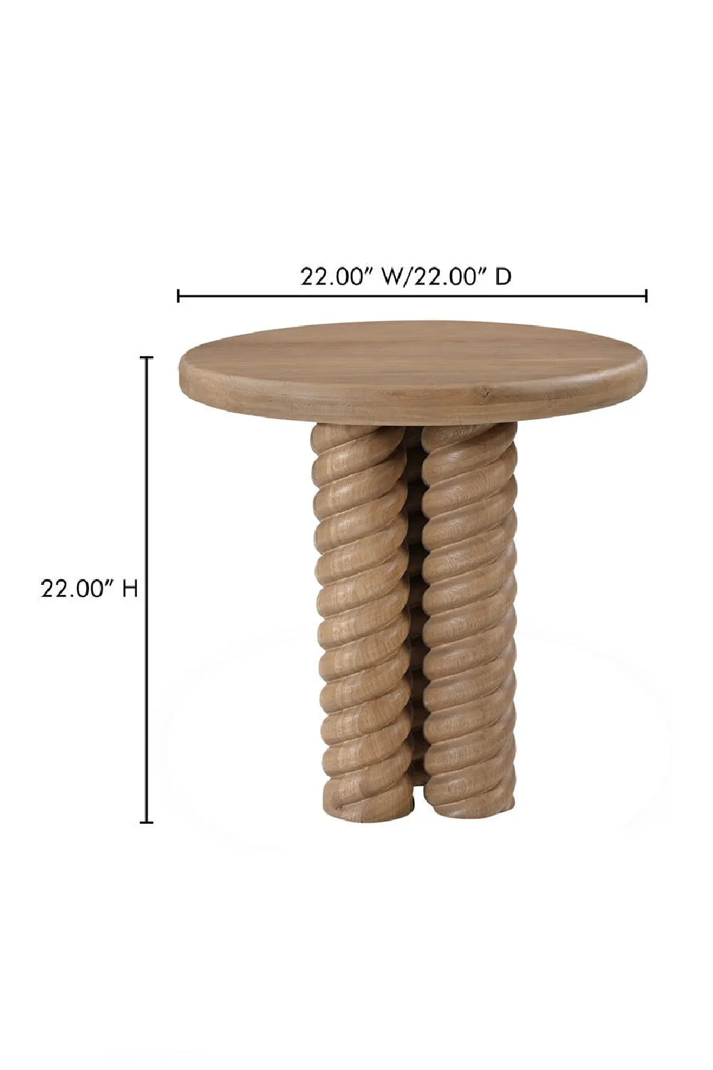 Luxury Round Oak Turned Leg Coffee Table Modern Italian Style for Villa