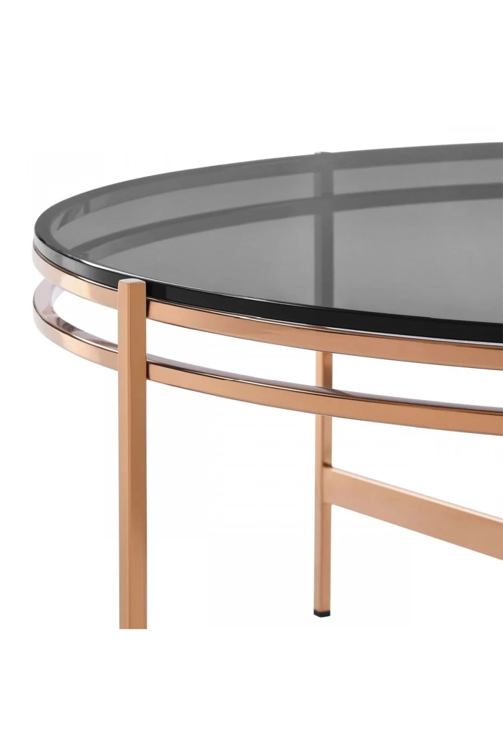 Luxury Round Smoked Glass Coffee Table Modern Italian Style for Villa