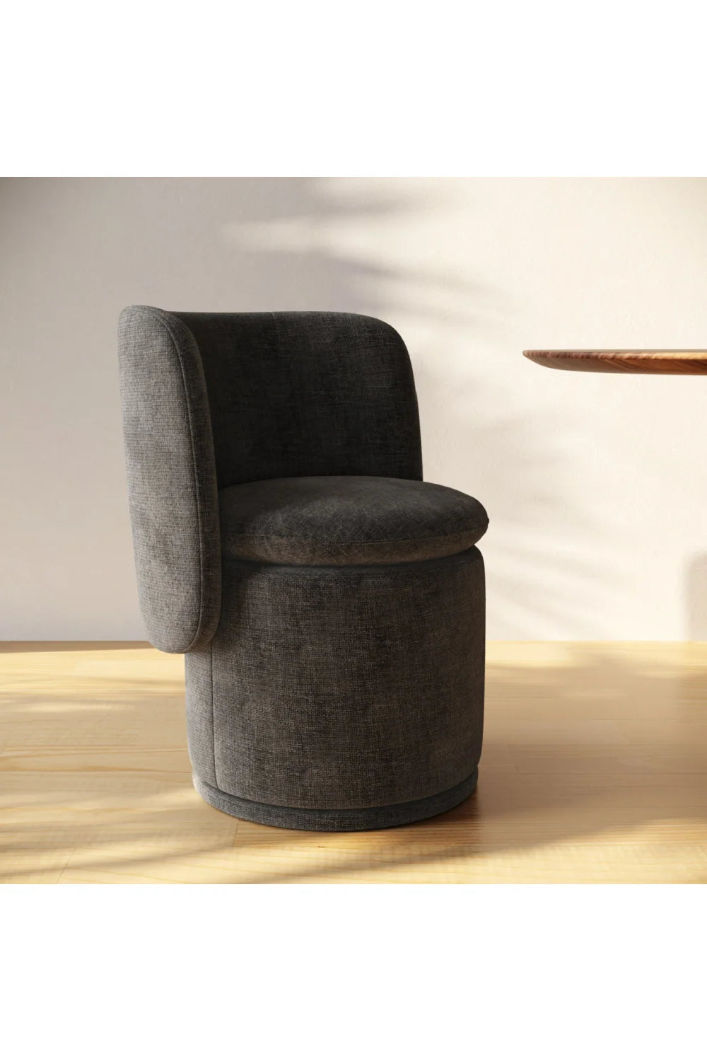 Luxury Round Swivel Fabric Modern Dining Chair European Style for Villa