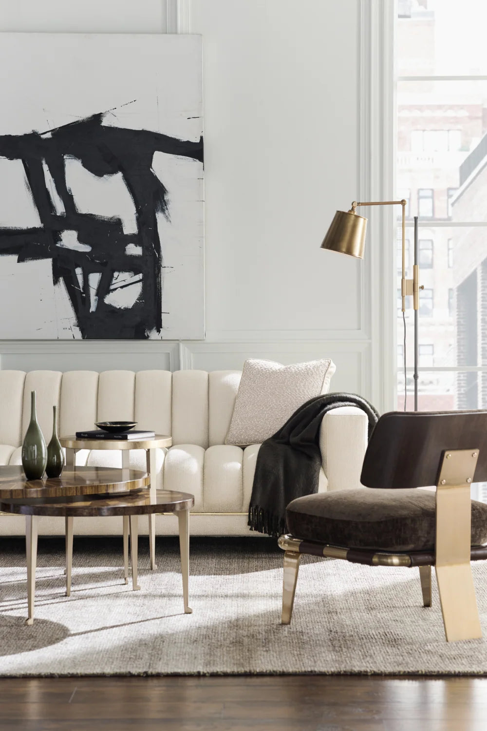 Luxury Round Wooden Coffee Table Modern Italian Style for Villa