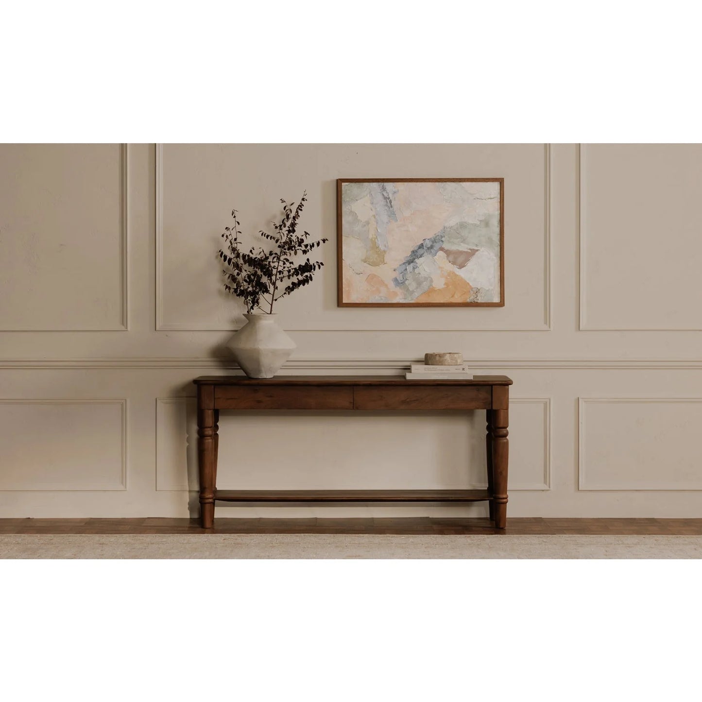 Luxury Russet Acacia Console Table Modern Italian Style for Villa