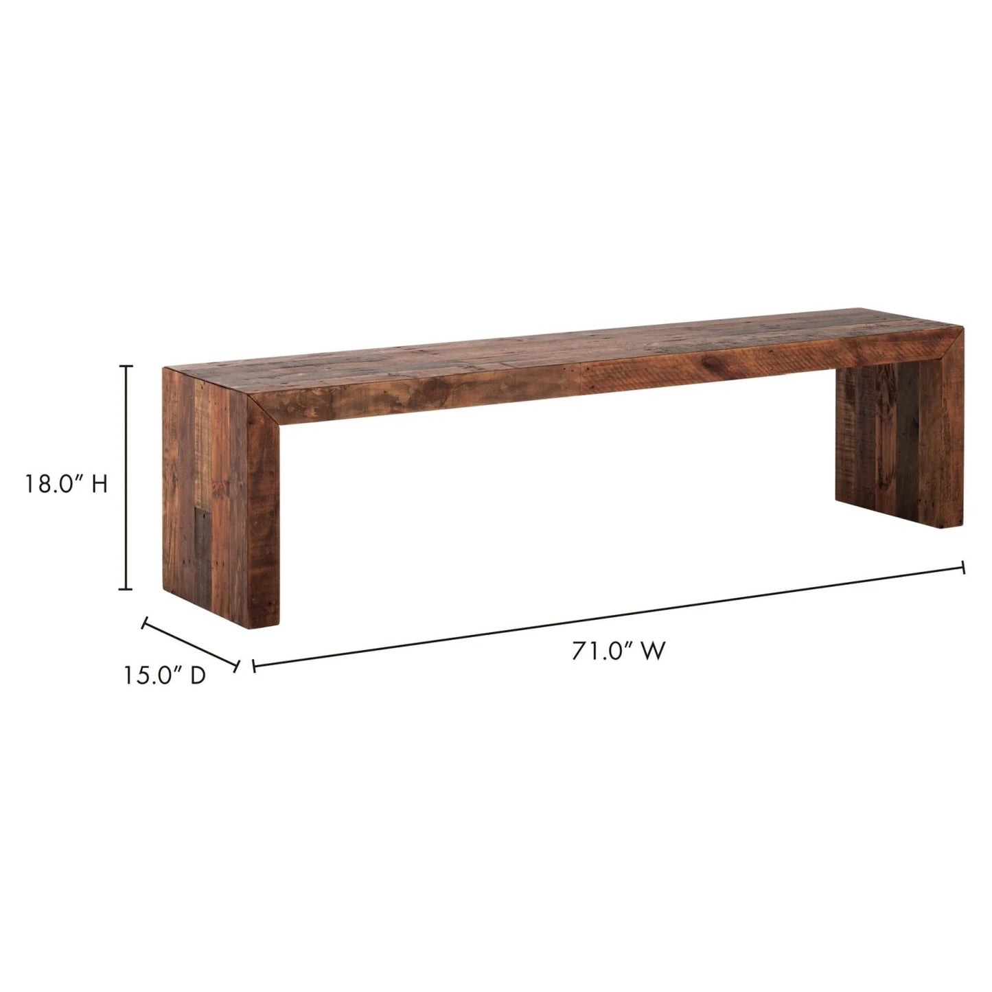 Luxury Rustic Pine Wood Bench European Style for Villa