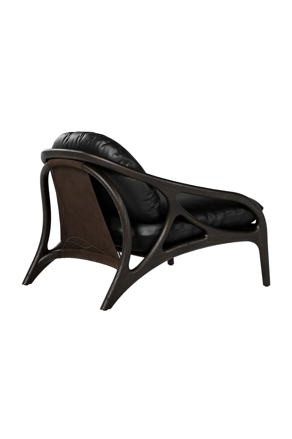 Luxury Sculptural Teak Lounge Accent Chair European Style for Villa