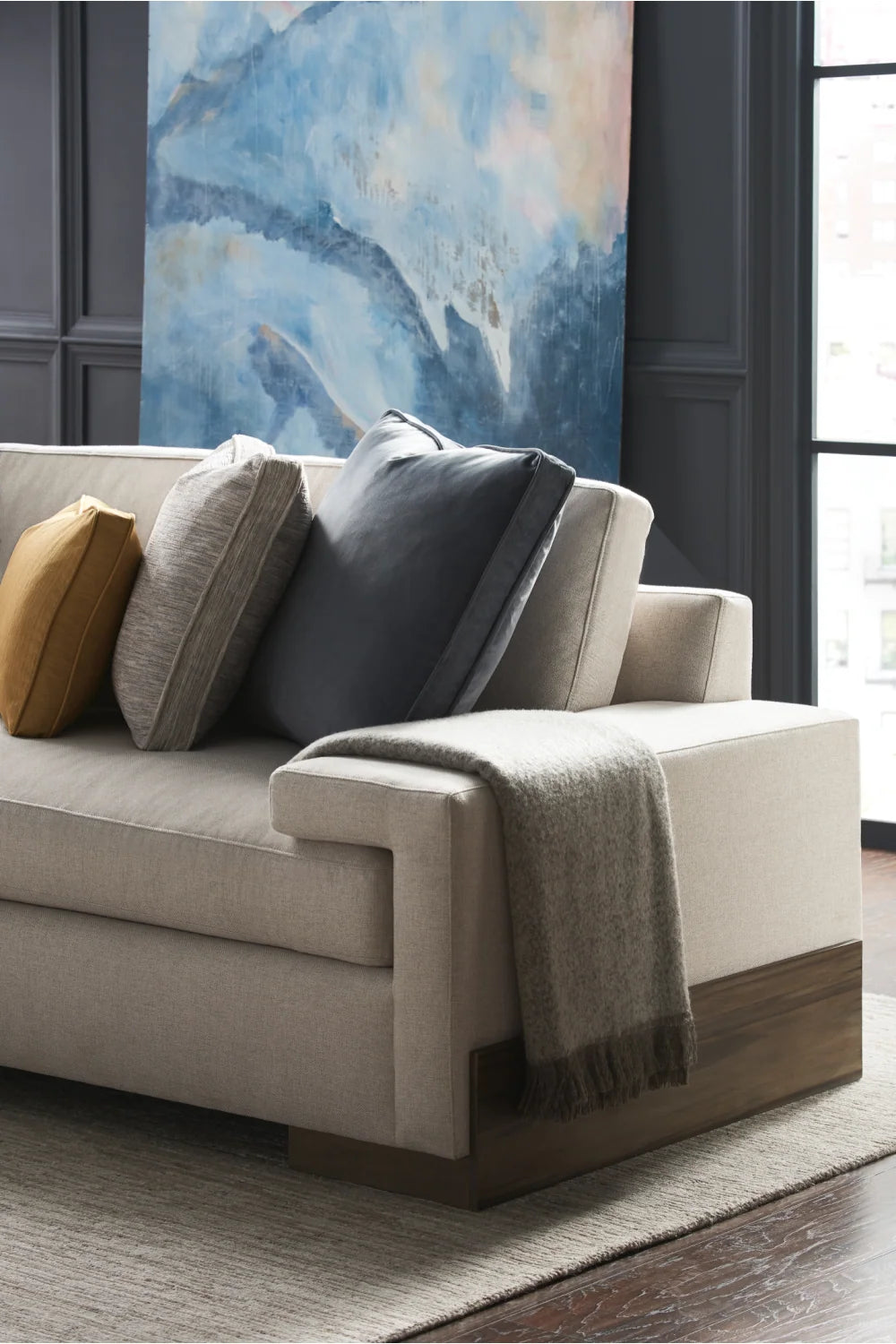 Luxury Shelf-Ish Fabric Sectional Sofa Modern Italian Style for Villa