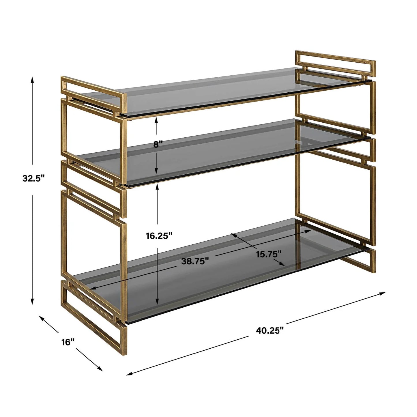 Luxury Smoked Gray Glass Console Table Modern Italian Style for Villa