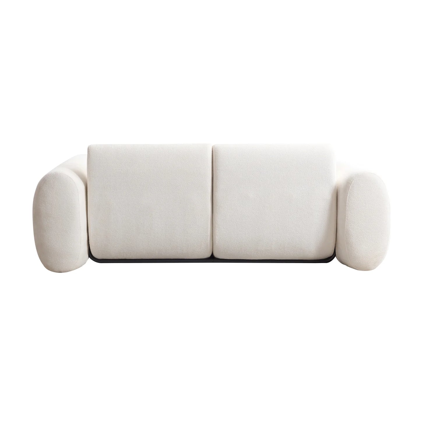 Luxury Snow White Curved 3-Seater Upholstered Sofa Modern Italian Style for Villa
