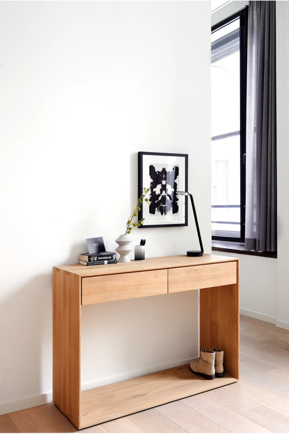 Luxury Solid Oak Console Table Modern Italian Style for Villa