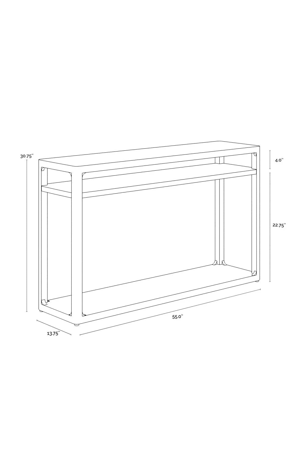 Luxury Solid Oak Console Table Modern Italian Style for Villa