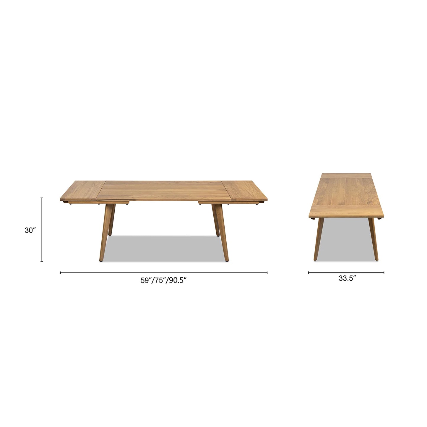 Luxury Solid Oak Extendable Dining Table Modern Italian Style for Villa