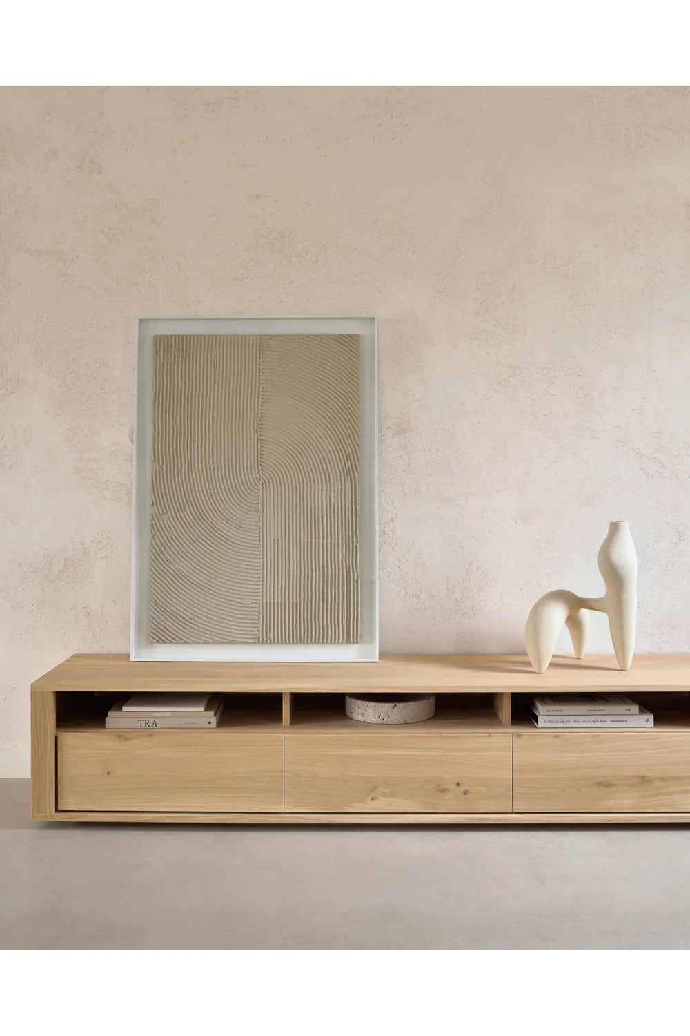 Luxury Solid Oak Media Unit Modern Italian Style for Villa