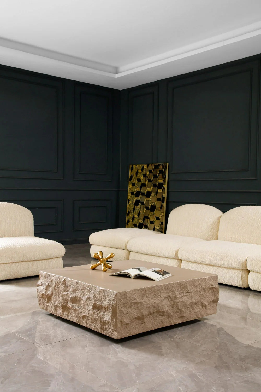 Luxury Square Fiberglass Coffee Table Modern Italian Style for Villa
