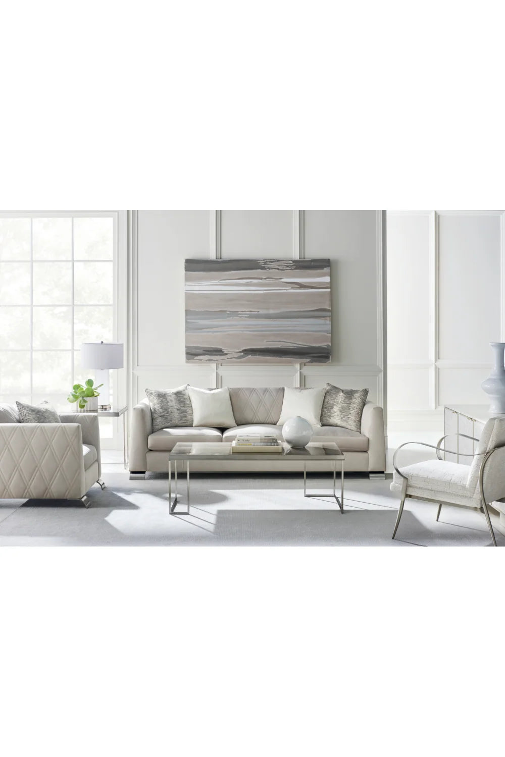 Luxury Stacked Shell Sideboard Modern Italian Style for Villa