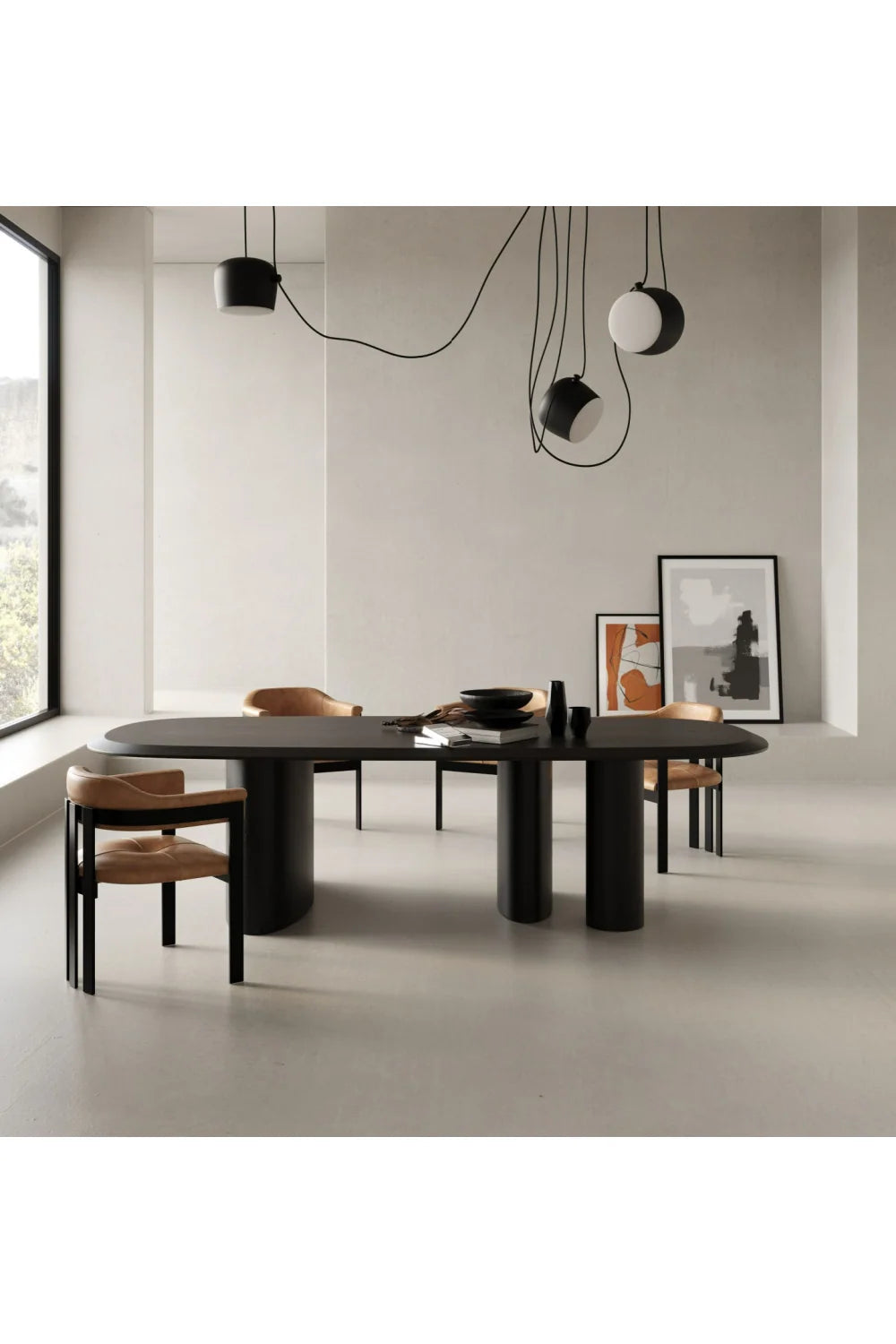 Luxury Summit Ash Veneer Oval Dining Table Modern Italian Style for Villa