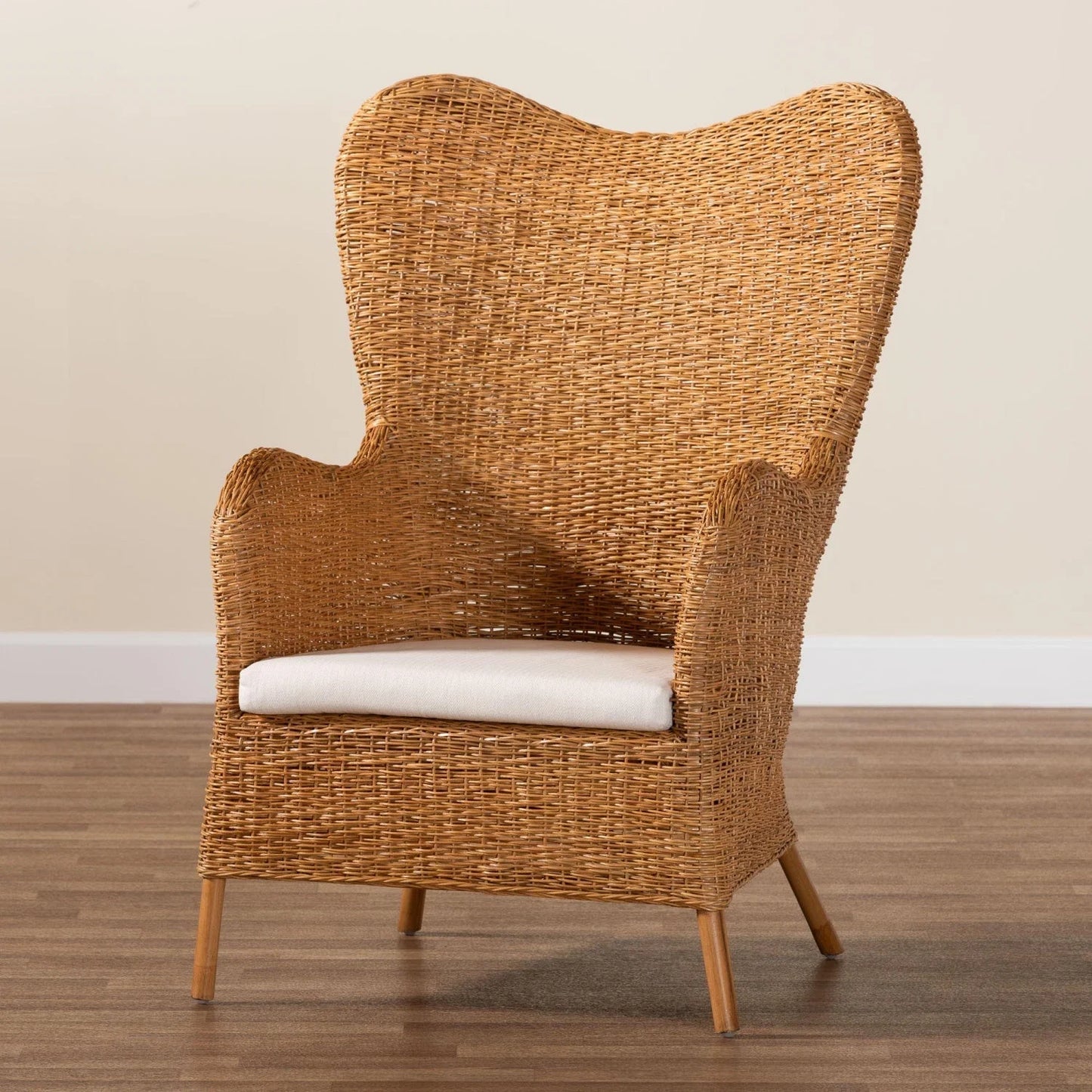 Luxury Tapered Rattan Lounge Chair Modern Italian Style for Villa