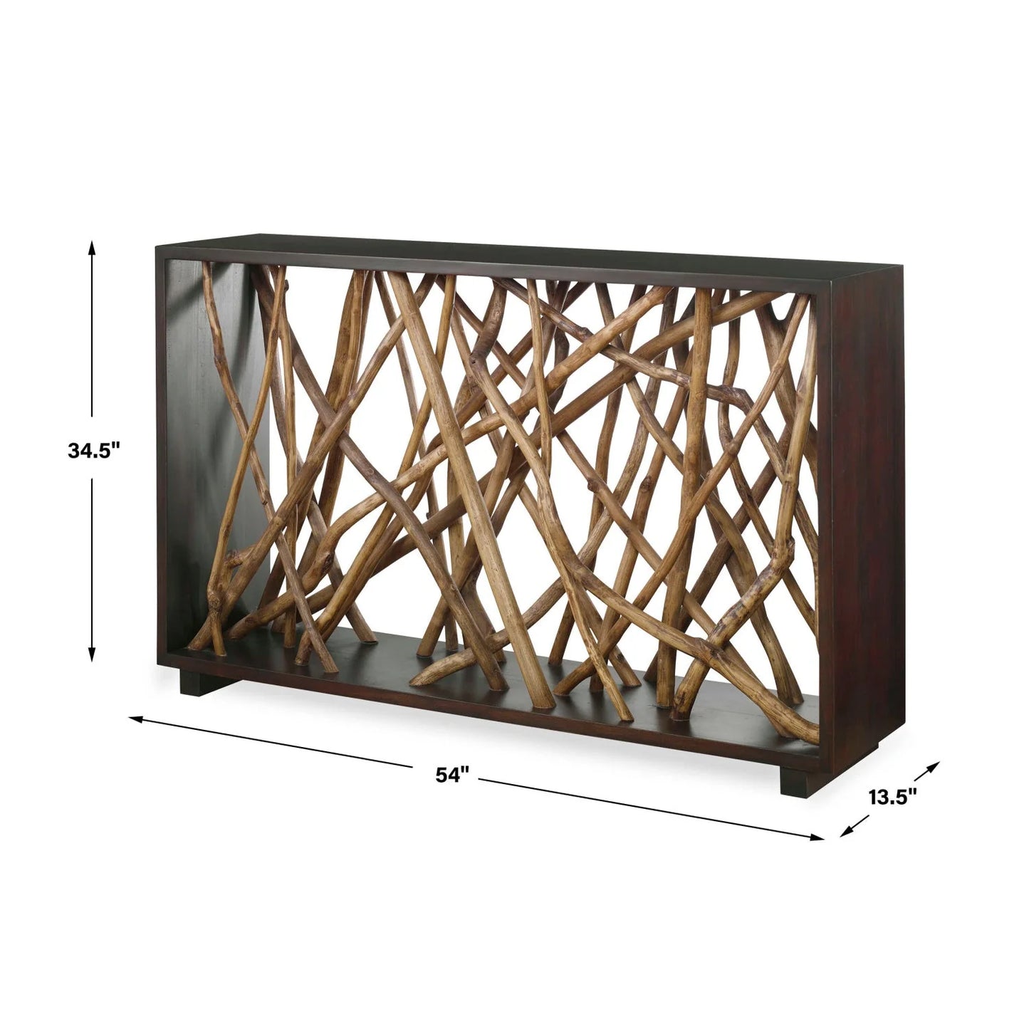 Luxury Teak Branches Console Table Modern Italian Style for Villa