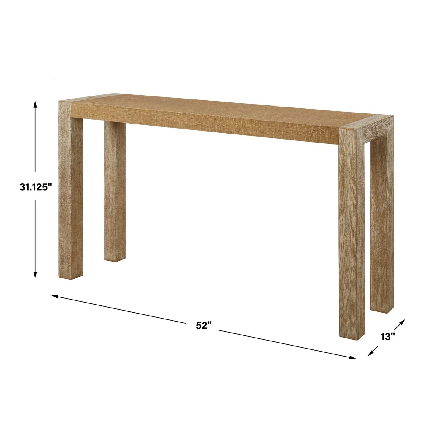 Luxury Textured Grasscloth Console Table Modern Italian Style for Villa