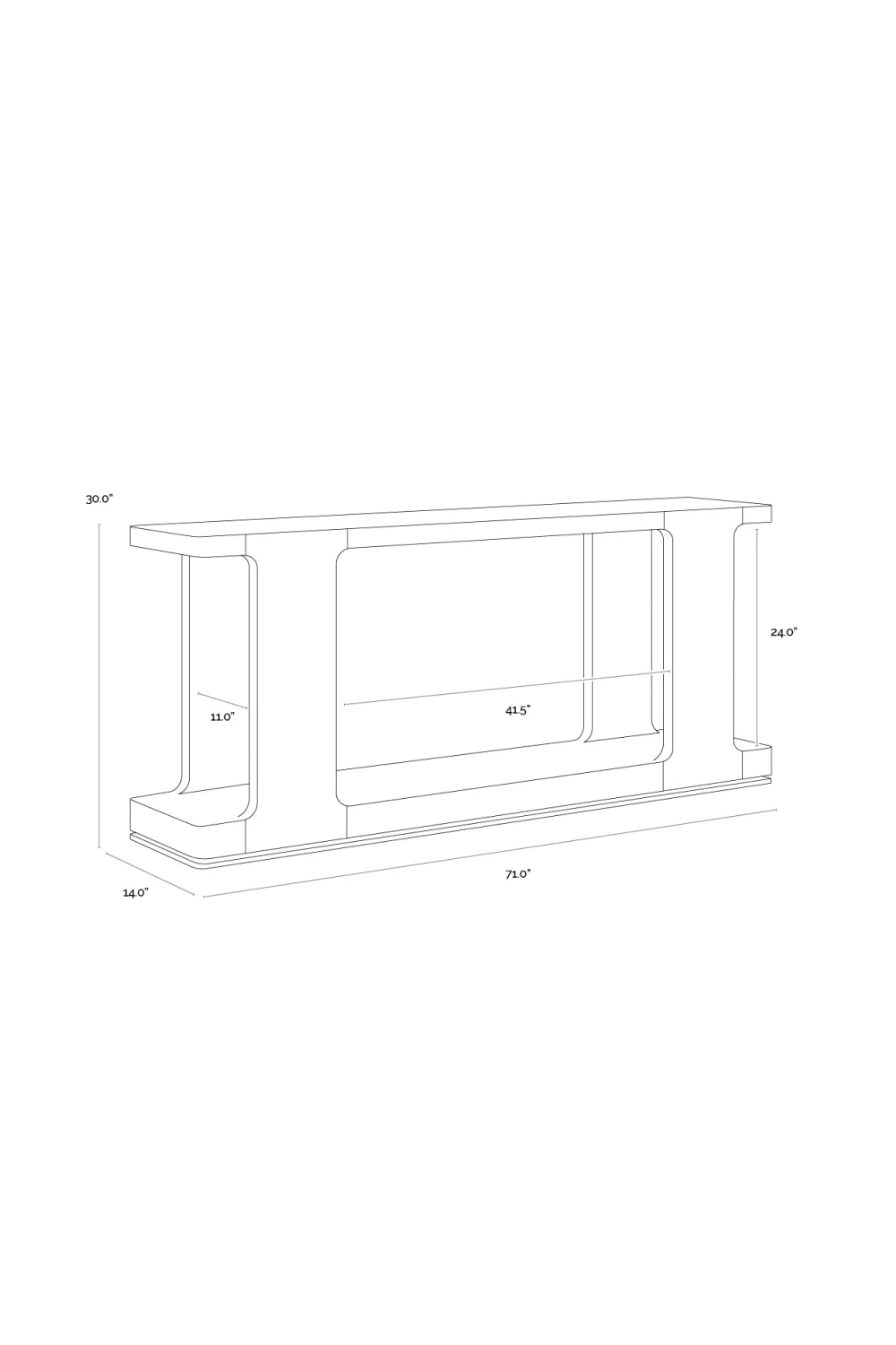 Luxury Textured Wood Console Table Modern Italian Style for Villa