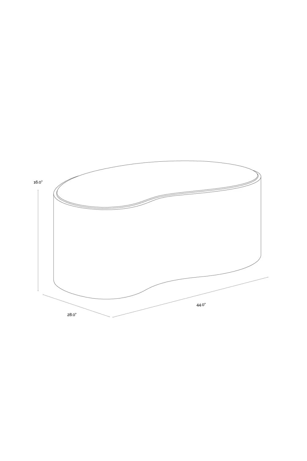 Luxury Travertine Look Freeform Coffee Table Modern Italian Style for Villa
