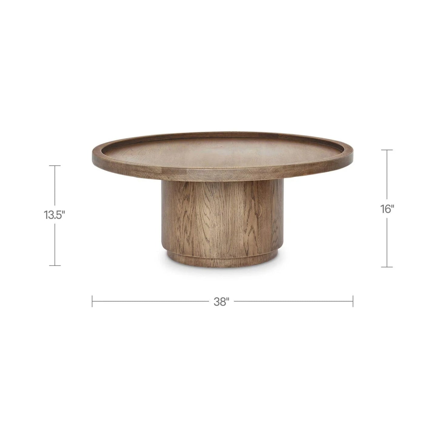 Luxury Tray Oak Round Coffee Table Modern Italian Style for Villa