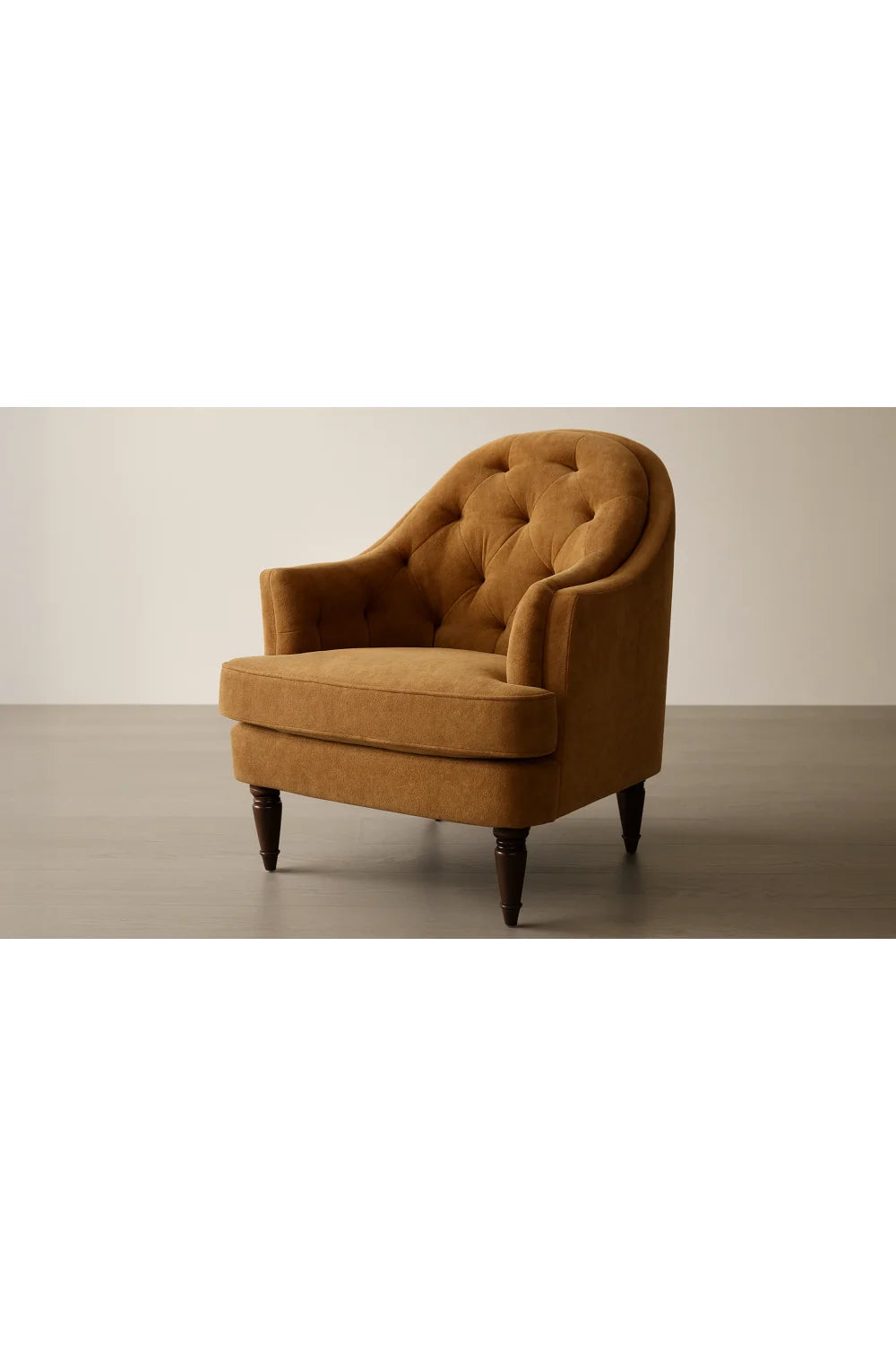 Luxury Tufted Curved Accent Chair European Style for Villa
