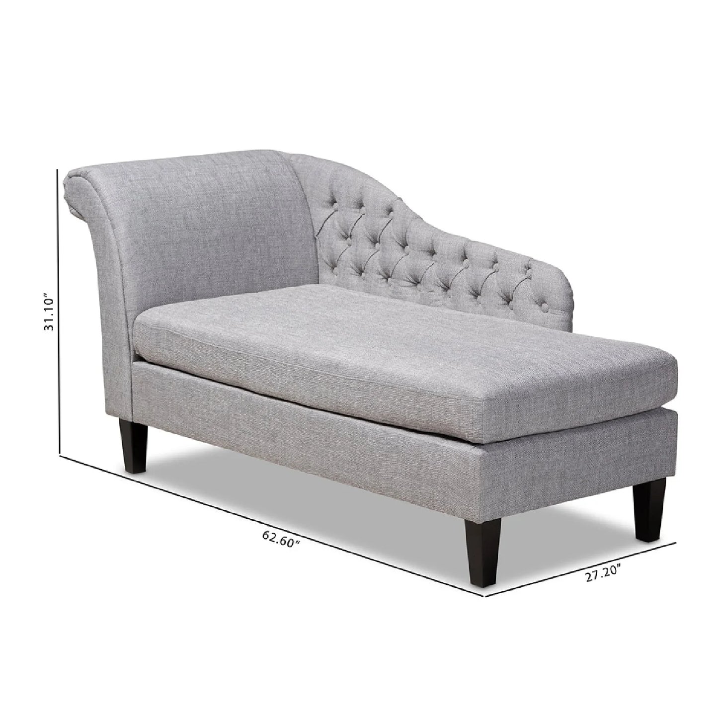 Luxury Tufted Fabric Chaise Lounge European Style for Villa