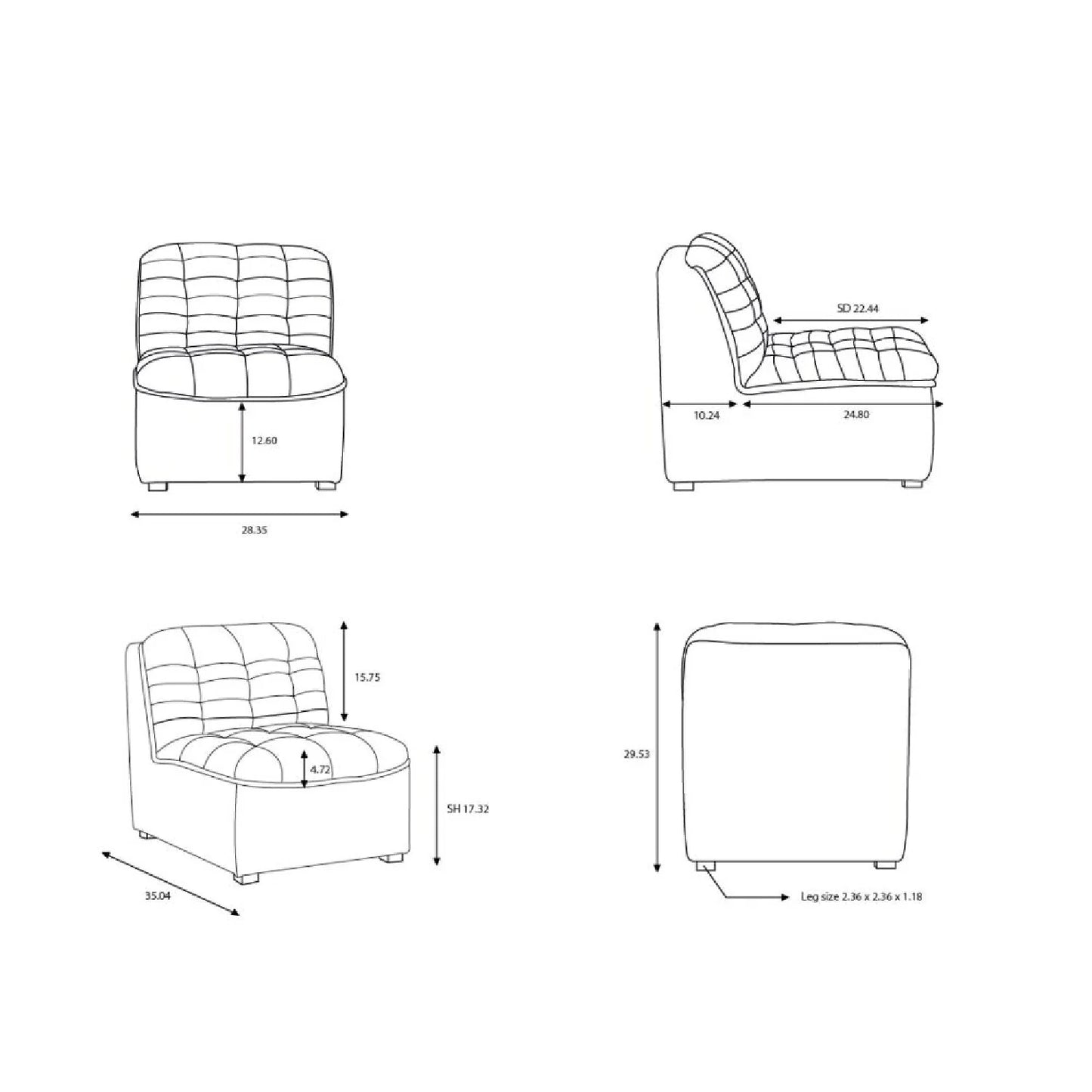 Luxury Tufted Modular Sofa Modern Italian Style for Villa